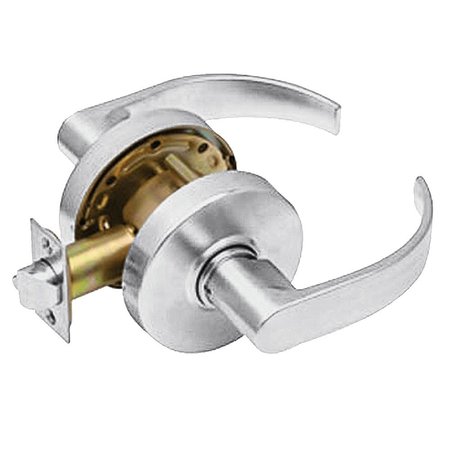 ARROW Grade 2 Passage Cylindrical Lock, Broadway Lever, Non-Keyed, Bright Chrome Finish, Non-handed RL01-BRR-26